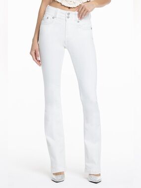 Miss Me - Adeline White Stitched Bootcut Denim Jeans, Size 27w, 32l. Good shape!